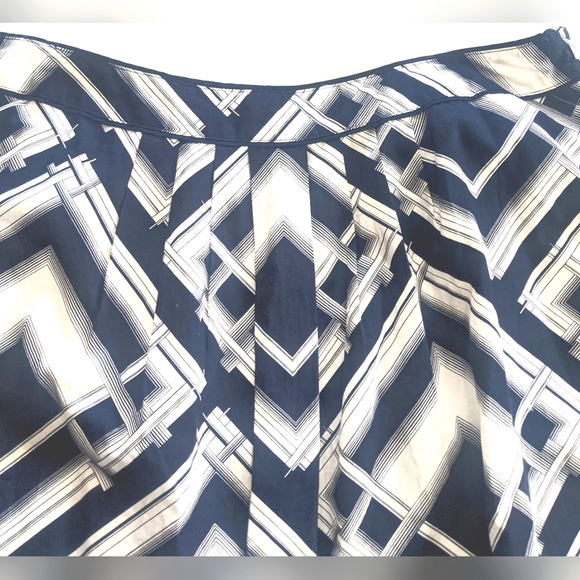 Talbots Women's Geometric Print Pleated Swing Skirt - Picture 3 of 9